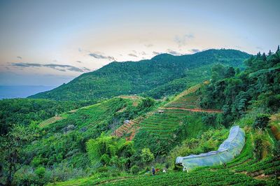 Scenic view of mountains against sky