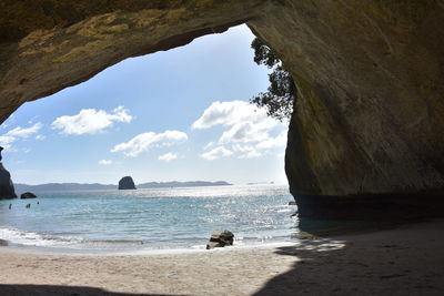 Scenic view of beach against sky