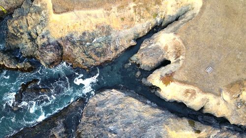 Close-up of rocks in water