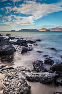 Water hitting the rocks