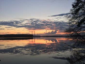 Scenic view of silhouette trees against sky during sunset