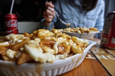 Close-up of food on table