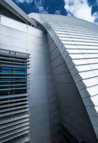 Low angle view of modern building against sky