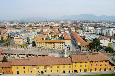 High angle view of townscape against sky