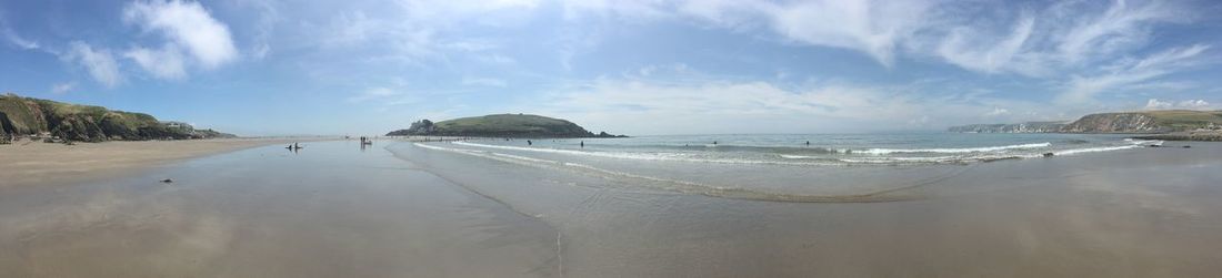 Panoramic view of beach against sky