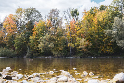 Scenic view of lake during autumn