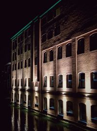 View of illuminated building at night