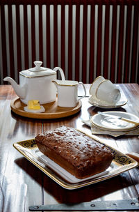 Close-up of food on table