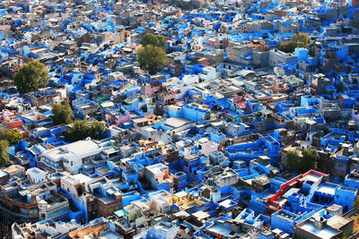 High angle view of residential buildings in jodhpur