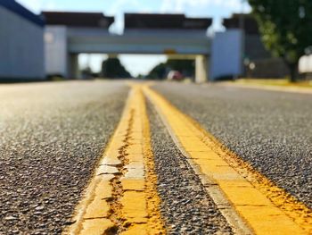 Surface level of railroad track