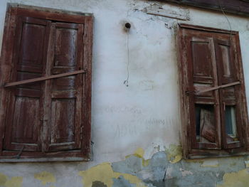 Closed door of old building