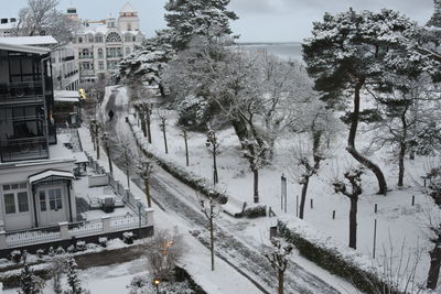 High angle view of city street