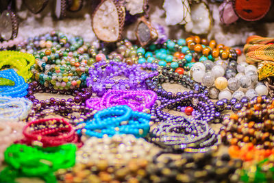 Multi colored jewelries at market for sale
