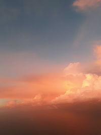 Low angle view of clouds in sky during sunset