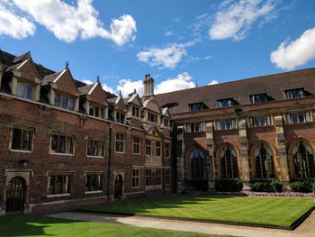 Low angle view of historic building against sky