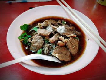 Close-up of meal served in bowl