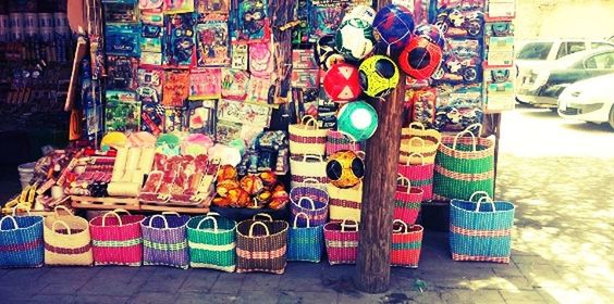 Colorful objects for sale in market