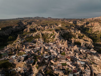 High angle view of townscape against sky