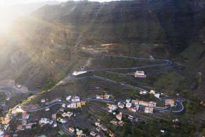 High angle view of buildings in city