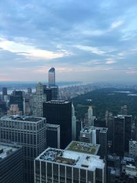 High angle view of modern buildings at weehawken