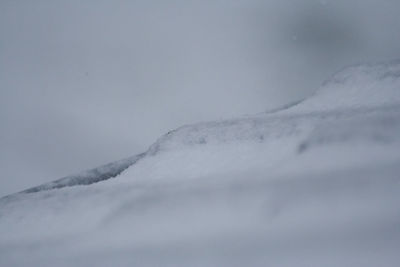 Snow covered landscape against sky