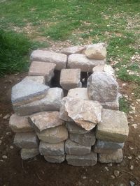 Stones on stone wall