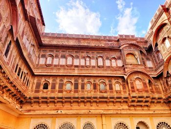 Low angle view of historical building against sky