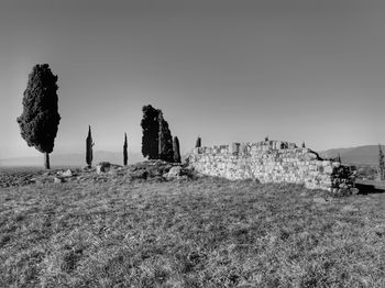 Panoramic view of landscape against clear sky