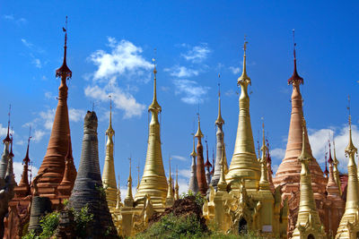 Low angle view of temple against sky