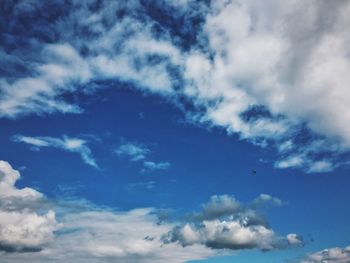 Low angle view of blue sky