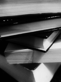 Full frame shot of books on table