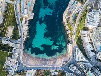 High angle view of city