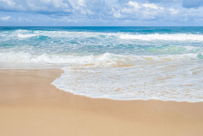 Travel vacation background, at summer beach, with sunny sky at phuket,thailand.