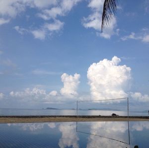 Scenic view of landscape against cloudy sky