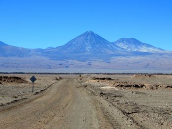 Scenic view of mountains against clear sky