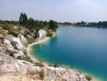 Scenic view of lake against sky