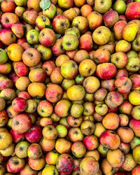 Full frame shot of apples in market