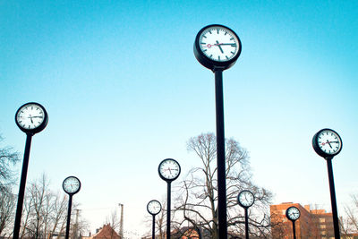 Low angle view of street light against clear sky