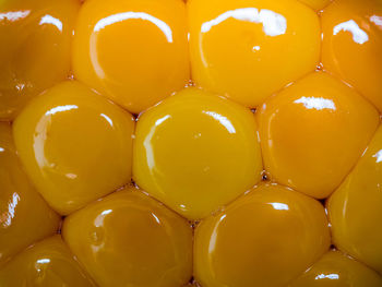 Full frame shot of yellow eggs