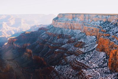 Scenic view of snow covered grand canyon