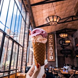 Hand holding ice cream