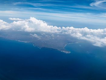 Aerial view of sea against sky