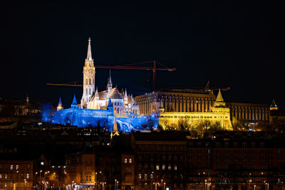 Illuminated city at night