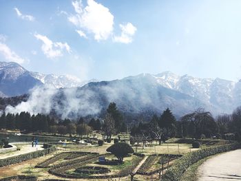 Scenic view of mountains against sky