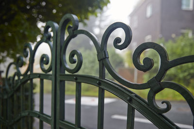 Close-up of metal gate
