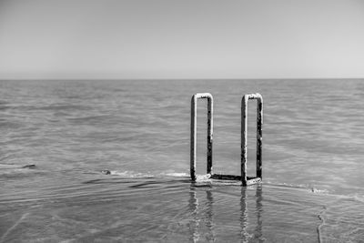 Swimming ladder in lake michigan