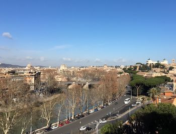 High angle view of city