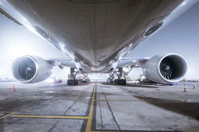 Airplane on airport runway