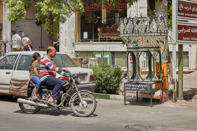 Bicycles on street in city