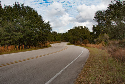 Road passing through forest